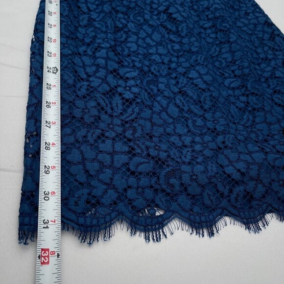 NWT Rachel Zoe Off-Shoulder Blue Lace Adelyn Mini Dress Zip Back Women's 6 - Picture 9 of 13